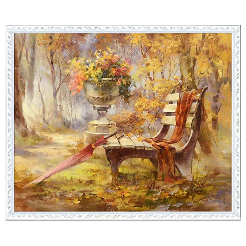 Needlework DIY DMC 14CT unprinted Cross stitch kits For Embroidery Autumn Park Bench Fantasy Paintings Home Decor Umbrella
Needlework DIY DMC 14CT unprinted Cross stitch kits For Embroidery Autumn Park Bench Fantasy Paintings Home Decor Umbrella
