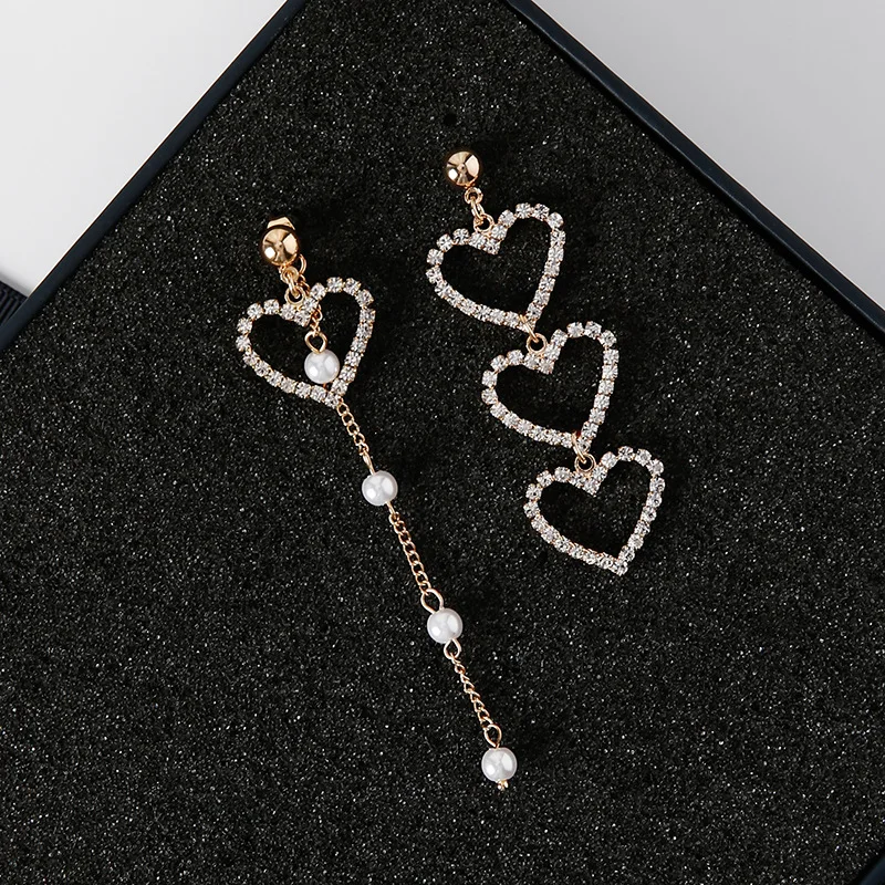 New Korean Charm Pearl Tassel Crystal Love Heart Earrings for Women Fashion Asymmetric Drop Earring Luxury Jewelry
New Korean Charm Pearl Tassel Crystal Love Heart Earrings for Women Fashion Asymmetric Drop Earring Luxury Jewelry
