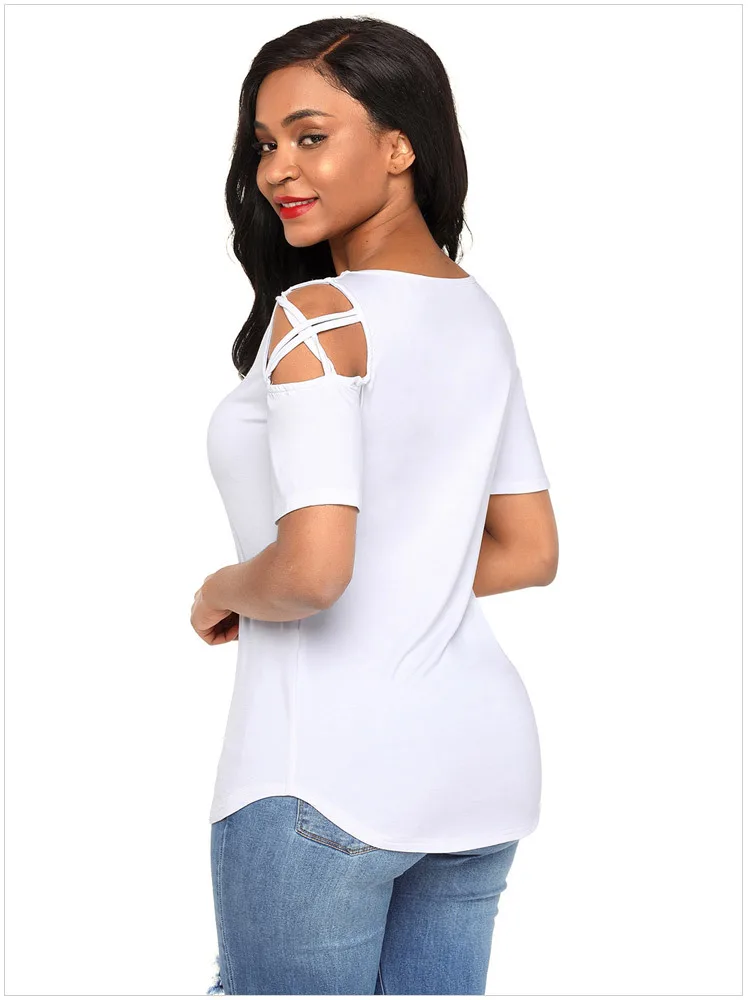 Plus Size Female Women Summer T-shirt Off Shoulder Short Sleeve Cross Bandage Custom DIY Logo Text Printed Photo Tee T shirt Top
Plus Size Female Women Summer T-shirt Off Shoulder Short Sleeve Cross Bandage Custom DIY Logo Text Printed Photo Tee T shirt Top