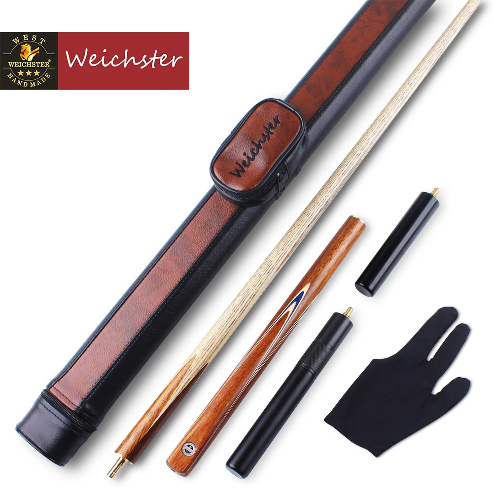 Weichster 3/4 Jointed Handmade Snooker Cue Pool Ash Shaft Black Walnut Wood with Cue Case Extension Glove
Weichster 3/4 Jointed Handmade Snooker Cue Pool Ash Shaft Black Walnut Wood with Cue Case Extension Glove
