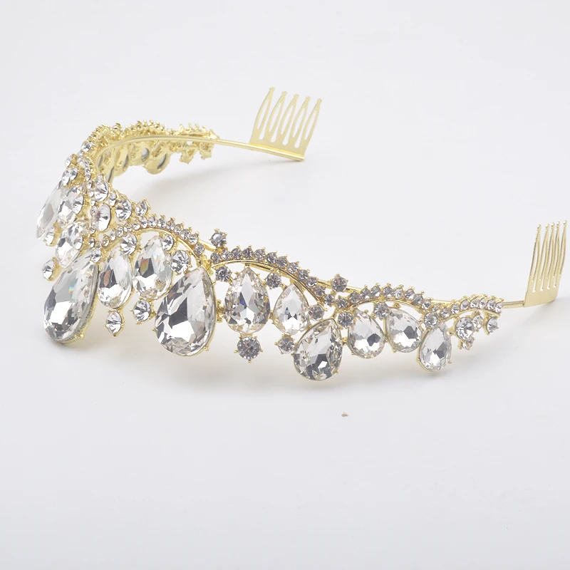 Gorgeous golded Plated Crystal Big Wedding Crown Headband water drop shape Bridal Tiara Party Show Pageant Hair Accessories
Gorgeous golded Plated Crystal Big Wedding Crown Headband water drop shape Bridal Tiara Party Show Pageant Hair Accessories
