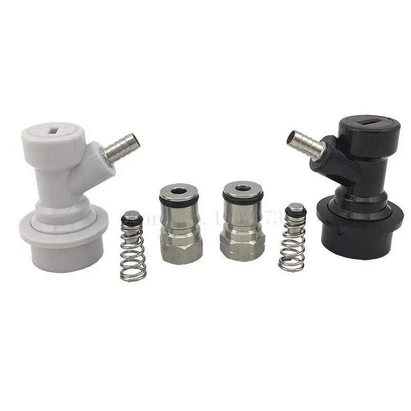 Homebrew Firestone Type keg Connectors Ball Lock Post & Poppet Female Thread Gas+liquid 9/16"-18 Ball lock Barb disconnects
Homebrew Firestone Type keg Connectors Ball Lock Post & Poppet Female Thread Gas+liquid 9/16"-18 Ball lock Barb disconnects