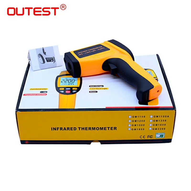 OUTEST Non-contact Industrial Pyrometer IR Temperature Meter GM1150 20:1 Infrared Thermometer Digital -50~1150C (-58~2102F)
OUTEST Non-contact Industrial Pyrometer IR Temperature Meter GM1150 20:1 Infrared Thermometer Digital -50~1150C (-58~2102F)