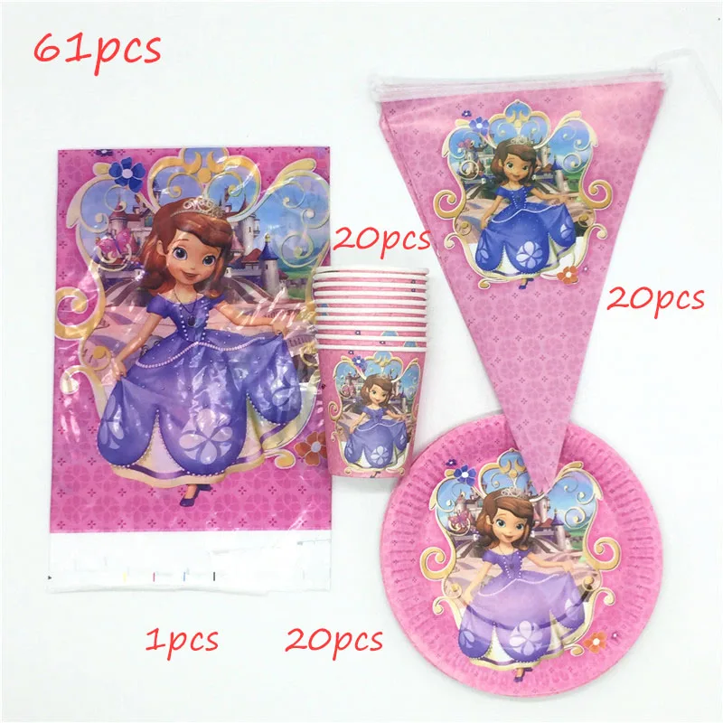 61pcs Princess Sofia Theme Birthday Party Supplies Wedding Baby Shower Gift Bag Family Party Cup Straw Plate Flag Tablecloth Set
61pcs Princess Sofia Theme Birthday Party Supplies Wedding Baby Shower Gift Bag Family Party Cup Straw Plate Flag Tablecloth Set