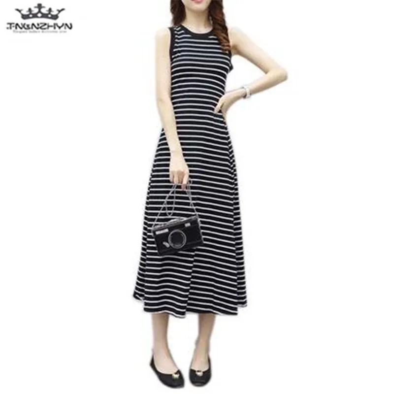 tnlnzhyn 2019 New Summer Women Fashion Stripes Dresses Sleeveless Round neck Vest Dresses A-line long Casual Dress Y1102
tnlnzhyn 2019 New Summer Women Fashion Stripes Dresses Sleeveless Round neck Vest Dresses A-line long Casual Dress Y1102