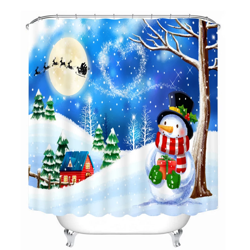 Christmas Snowman Pattern 3D Shower Curtain Polyester Fabric Waterproof Shower Curtain Eco-Friendly Bathroom Curtain Home
Christmas Snowman Pattern 3D Shower Curtain Polyester Fabric Waterproof Shower Curtain Eco-Friendly Bathroom Curtain Home