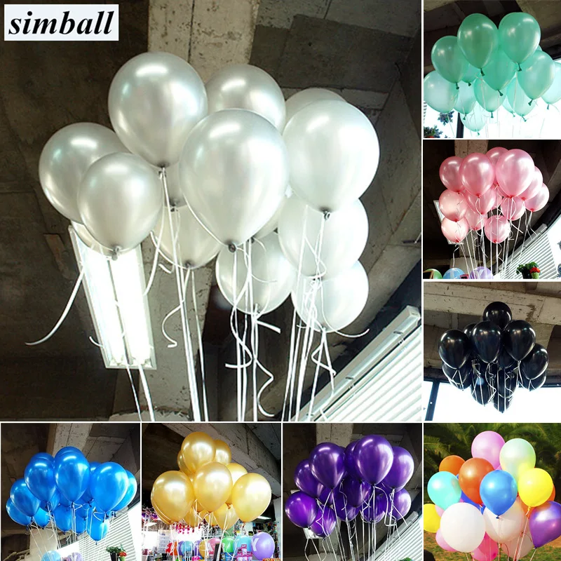 100 шт./лот 10 дюймов серебро латексные перламутровые шары воздушные шары надувные Свадебные украшения Детские трусы с рисунком шариков ко дн...