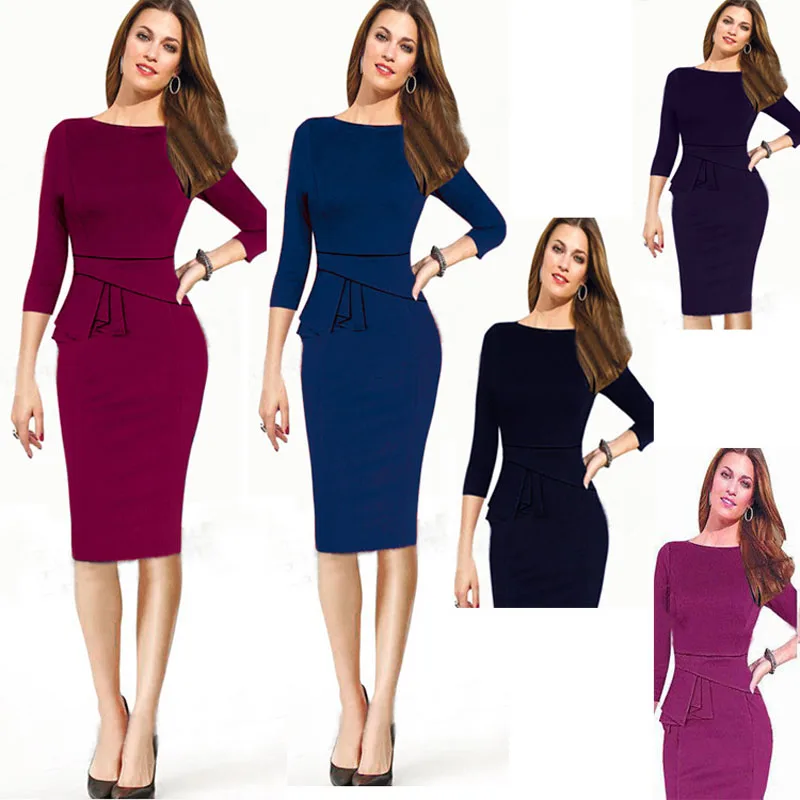 Women Package hip dress autumn winter three quarter sleeve solid Waist fold knee-length pencil stitching Slim dress JQ1165YH0013
Women Package hip dress autumn winter three quarter sleeve solid Waist fold knee-length pencil stitching Slim dress JQ1165YH0013