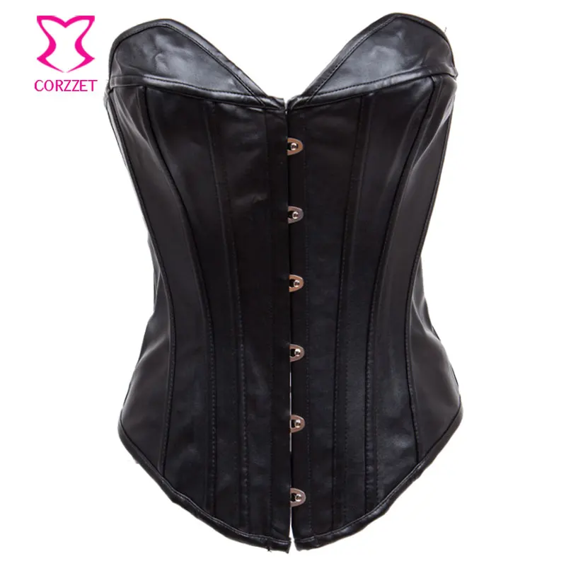Black Faux Leather Corset Gothic Clothing Punk Rock Lace Up Corpetes E Espartilhos Sexy Corselet Push Up Overbust Women Bustiers
Black Faux Leather Corset Gothic Clothing Punk Rock Lace Up Corpetes E Espartilhos Sexy Corselet Push Up Overbust Women Bustiers