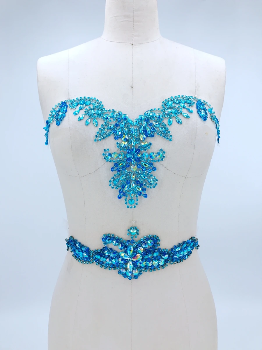 handmade sew on light blue rhinestones applique on mesh crystals trim patches 34*20cm&30*9cm for dress DIY accessories
handmade sew on light blue rhinestones applique on mesh crystals trim patches 34*20cm&30*9cm for dress DIY accessories