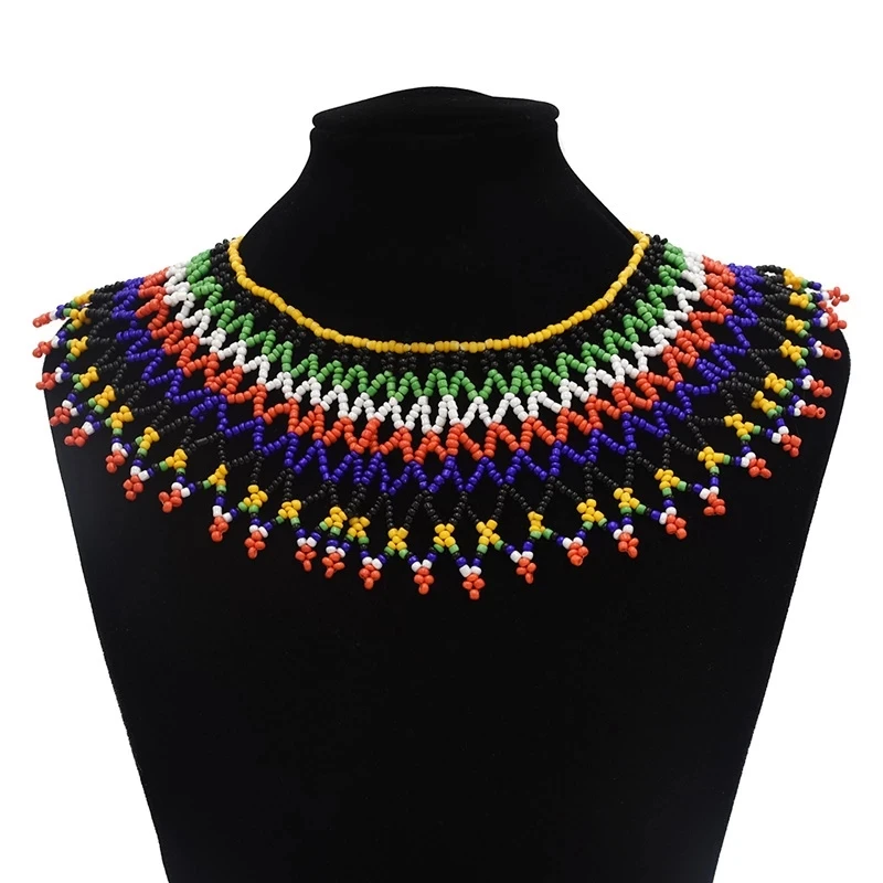 African Nigerian Colorful Resin Bead Multilayer Link Chain Necklaces Choker Collar For Bride India Tribal Zulu Statement Jewelry
African Nigerian Colorful Resin Bead Multilayer Link Chain Necklaces Choker Collar For Bride India Tribal Zulu Statement Jewelry