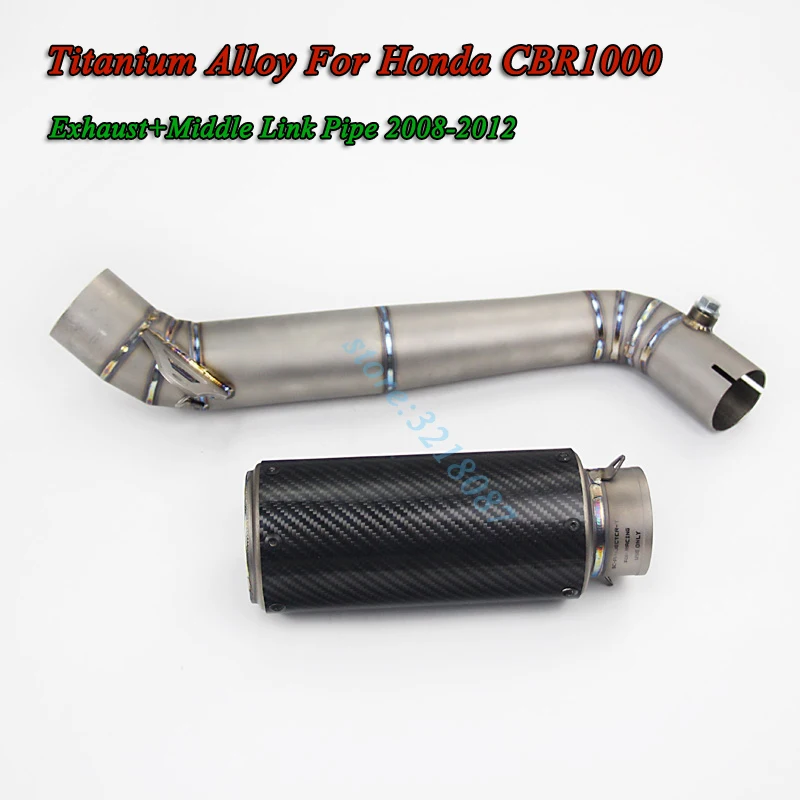 Motorcycle Exhaust Full System Titanium Alloy with Sticker Middle Link Pipe Carbon Fiber Muffler For HONDA CBR1000RR 2008-2012 | Автомобили