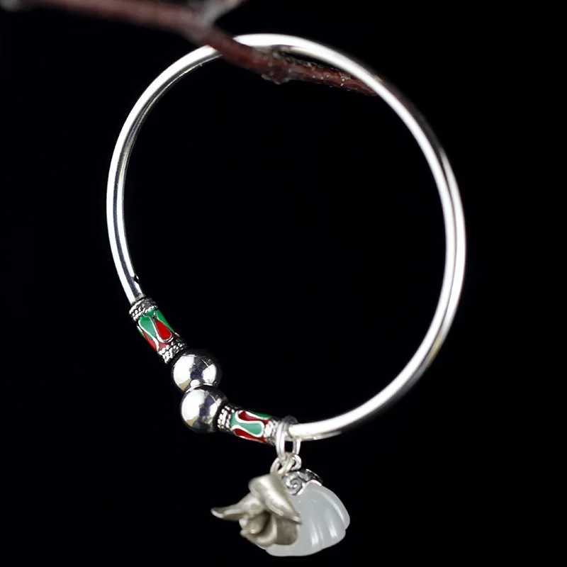Ethnic handmade cloisonne Bracelet Bangle For Women,925 Pure Silver Natural Jade With Accessorise Adjustbale Fine Jewelry
Ethnic handmade cloisonne Bracelet Bangle For Women,925 Pure Silver Natural Jade With Accessorise Adjustbale Fine Jewelry