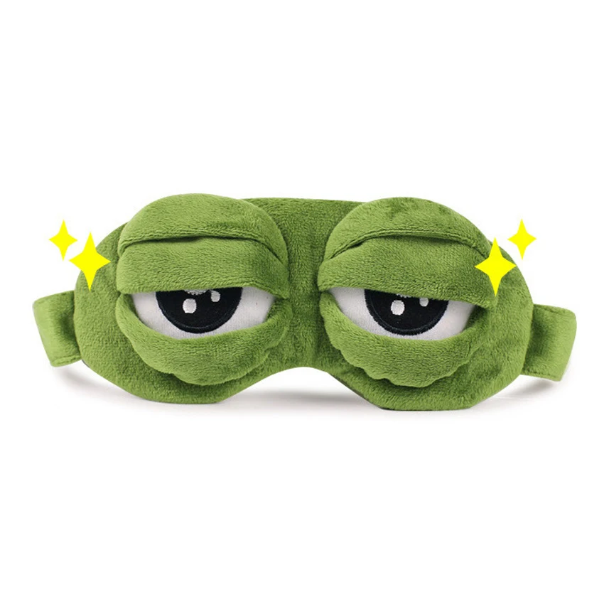 Funny Creative Pepe the Frog Sad 3D Eye Mask Cover Cartoon Plush Sleeping Cute Anime Gift | Игрушки и хобби