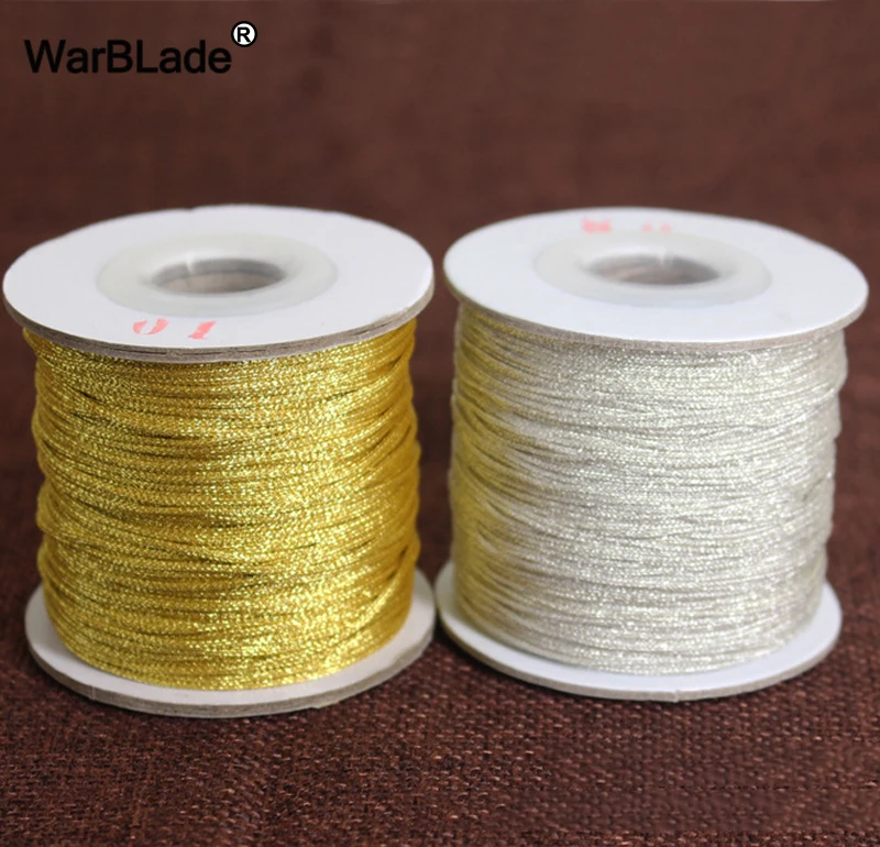 

High Quality 88m 0.8mm 1mm Gold and Silver Cord Nylon Cord Plastic Thread String Rope Bead DIY Braided Bracelet Necklace Making