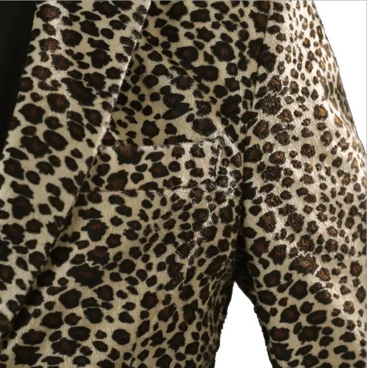 Leopard Suits DJ Male Singer Costume Nightclub Korean Men's Slim Suits Fancy Style Slim Fit Casual Blazer Coat
Leopard Suits DJ Male Singer Costume Nightclub Korean Men's Slim Suits Fancy Style Slim Fit Casual Blazer Coat