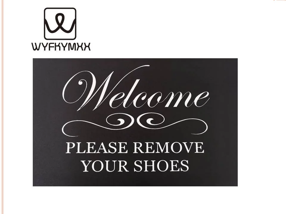 Fashion Classic Black Welcome Please Remove Your Shoes Floor Doormats for Entrance Non Slip Rubber Home Decoration door Mat
Fashion Classic Black Welcome Please Remove Your Shoes Floor Doormats for Entrance Non Slip Rubber Home Decoration door Mat