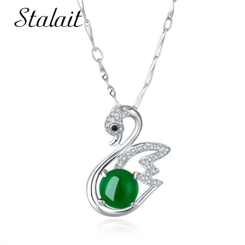 Brand Jewelry Necklace Green Crystal Swan Rhinestone Pendant Necklaces Vintage Natural Stone Best Gift for Girls Animal Jewelry
Brand Jewelry Necklace Green Crystal Swan Rhinestone Pendant Necklaces Vintage Natural Stone Best Gift for Girls Animal Jewelry