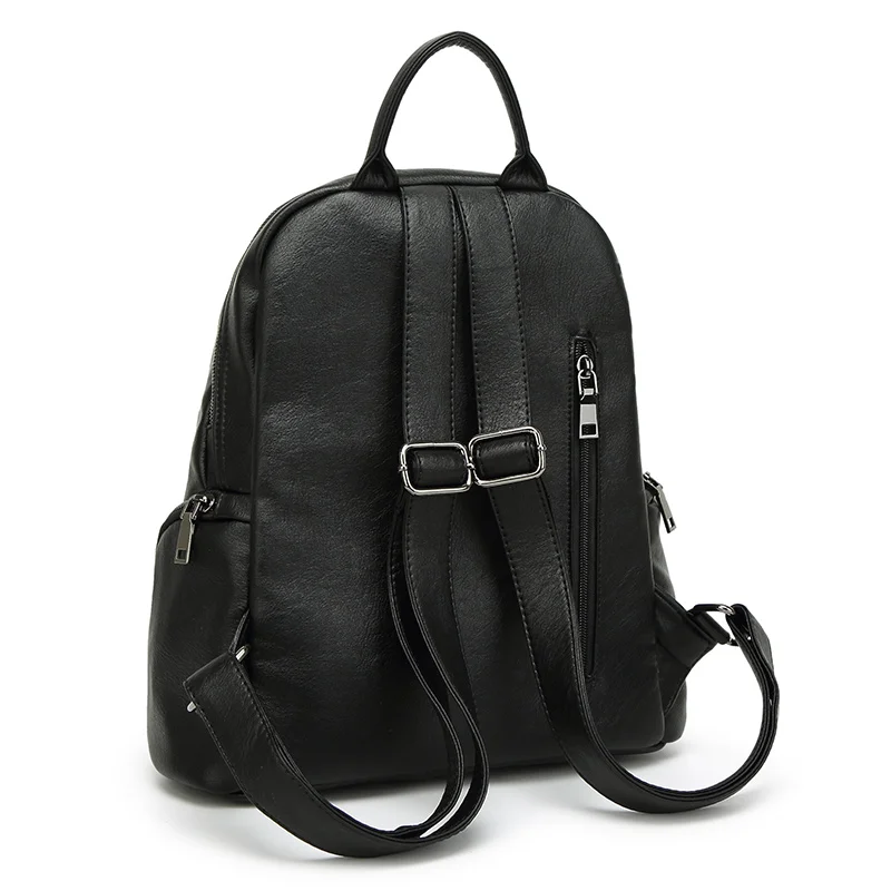 AIDOUDOU Mochila De Couro Sac A Dos Noir Femme Bagpack Women Leather Backpack Fashion Sheepskin +PU Solid Bag Student Travel | Багаж и