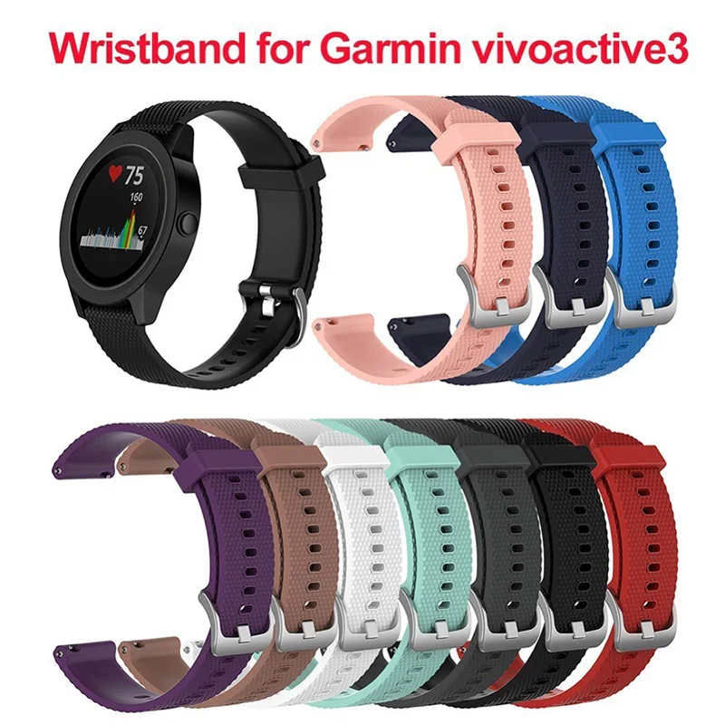 Цветной клетчатый мягкий силиконовый ремешок для наручных часов vivoactive3 vivomove HR