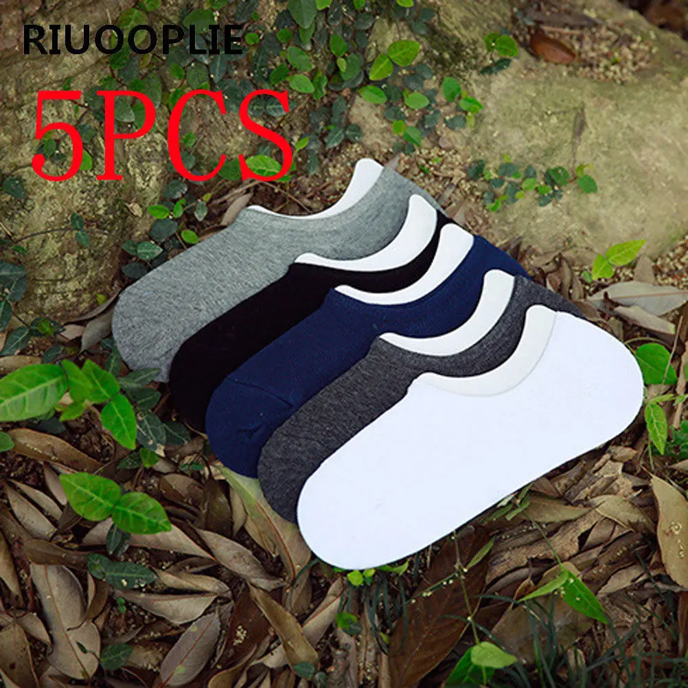 RIUOOPLIE/5 пар мужские короткие летние носки-тапочки невидимые носки-башмачки Модная