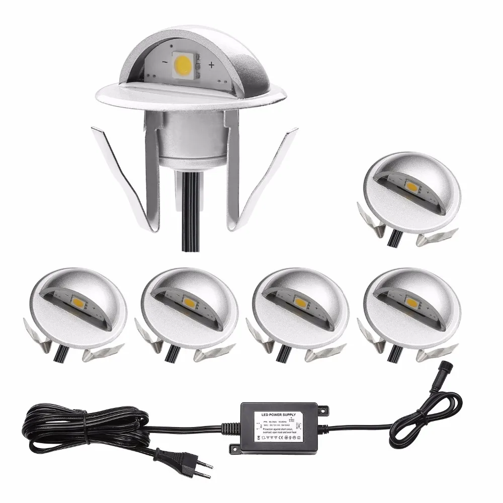 Exterior Step Garden Decorated Lights Silver Balcony Lamp Wall Outdoor Yard Led Decklights 6pcs/set B106B 6|led decklight|decklight ledoutdoor led