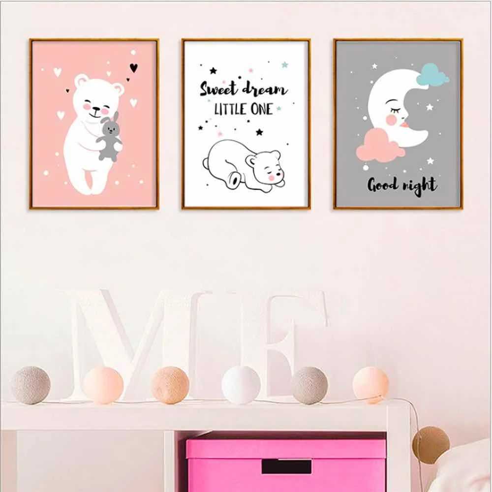HAOCHU Cloud Star Bear Drawing Canvas Painting Living Room Home Decor Painting Print Poster Simple Nordic Wall Picture
HAOCHU Cloud Star Bear Drawing Canvas Painting Living Room Home Decor Painting Print Poster Simple Nordic Wall Picture