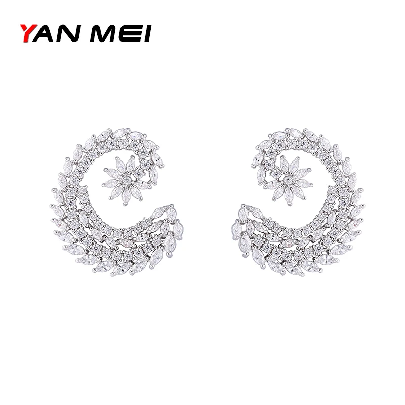 YAN MEI Women Fashion Cubic Zirconia Silver Color Round Flower Stud Earrings for Woman Accessories GLE7167
YAN MEI Women Fashion Cubic Zirconia Silver Color Round Flower Stud Earrings for Woman Accessories GLE7167