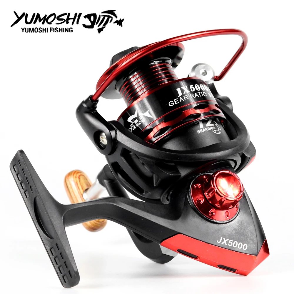 yumoshi New Spinning Fishing Reel Metal Coil 12 Ball Bearing JX1000-7000 Series 5.5:1 Spinning Reel Boat Rock Fishing Wheel reel
yumoshi New Spinning Fishing Reel Metal Coil 12 Ball Bearing JX1000-7000 Series 5.5:1 Spinning Reel Boat Rock Fishing Wheel reel