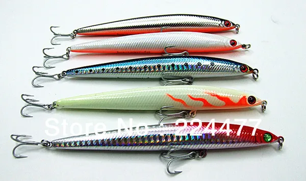 30g/12.4cm Sinking Type Fishing Lure Slender Shape Minnow Bait Sea Fishing Hard Baits with VMC Hook
30g/12.4cm Sinking Type Fishing Lure Slender Shape Minnow Bait Sea Fishing Hard Baits with VMC Hook
