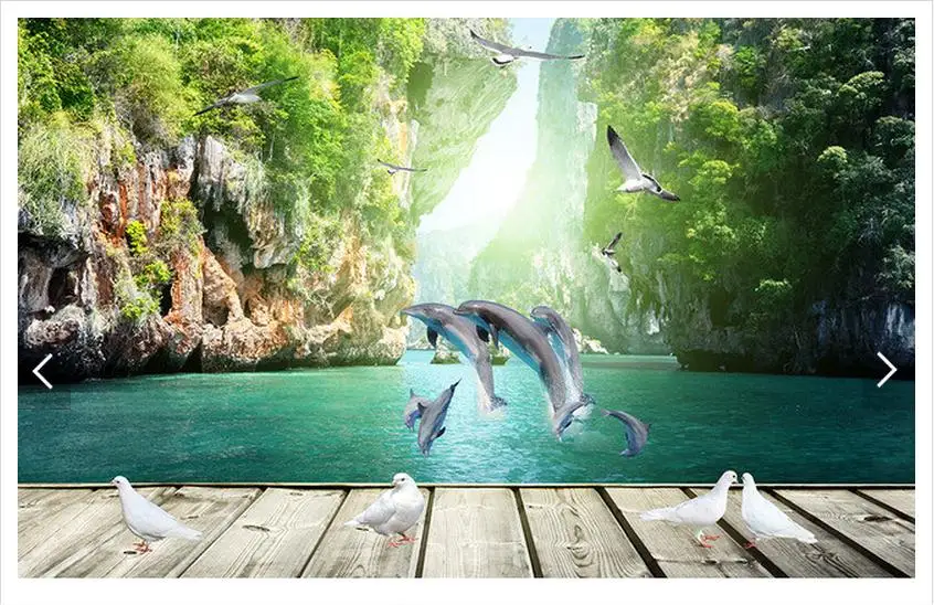 Customized 3d photo wallpaper 3d wall mural wallpaper Dolphins paddle boards and 3 d background wall living room decoration
Customized 3d photo wallpaper 3d wall mural wallpaper Dolphins paddle boards and 3 d background wall living room decoration