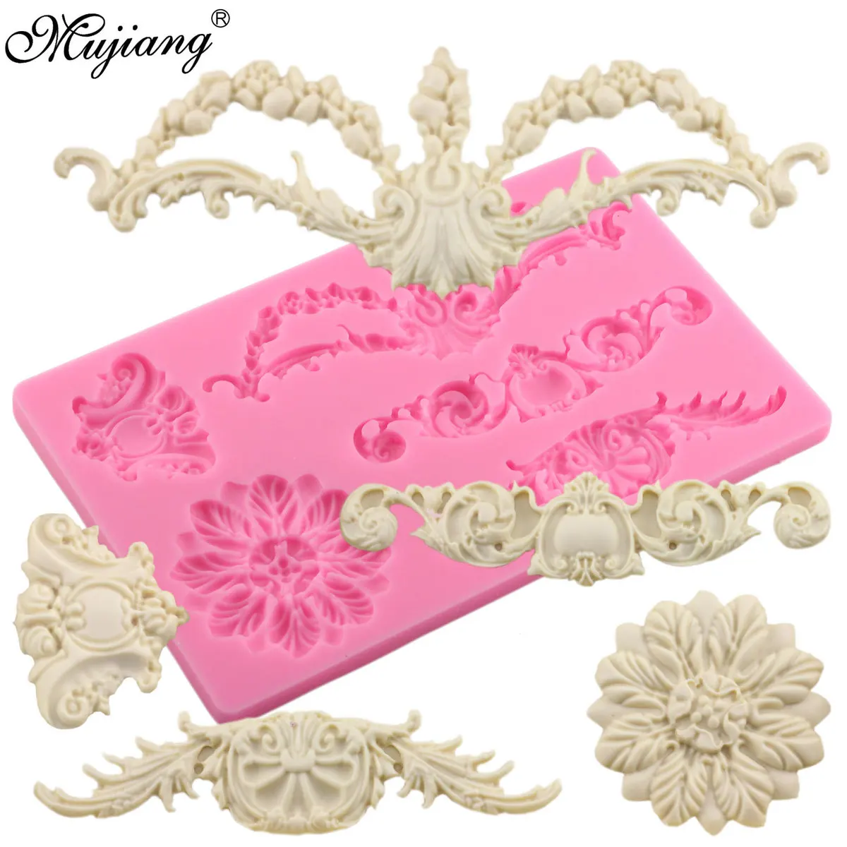 DIY Cake Border Frame Silicone Molds 3D Baroque Scroll Relief Flower Wedding Fondant Decorating Tools Chocolate Gumpaste Mould
DIY Cake Border Frame Silicone Molds 3D Baroque Scroll Relief Flower Wedding Fondant Decorating Tools Chocolate Gumpaste Mould