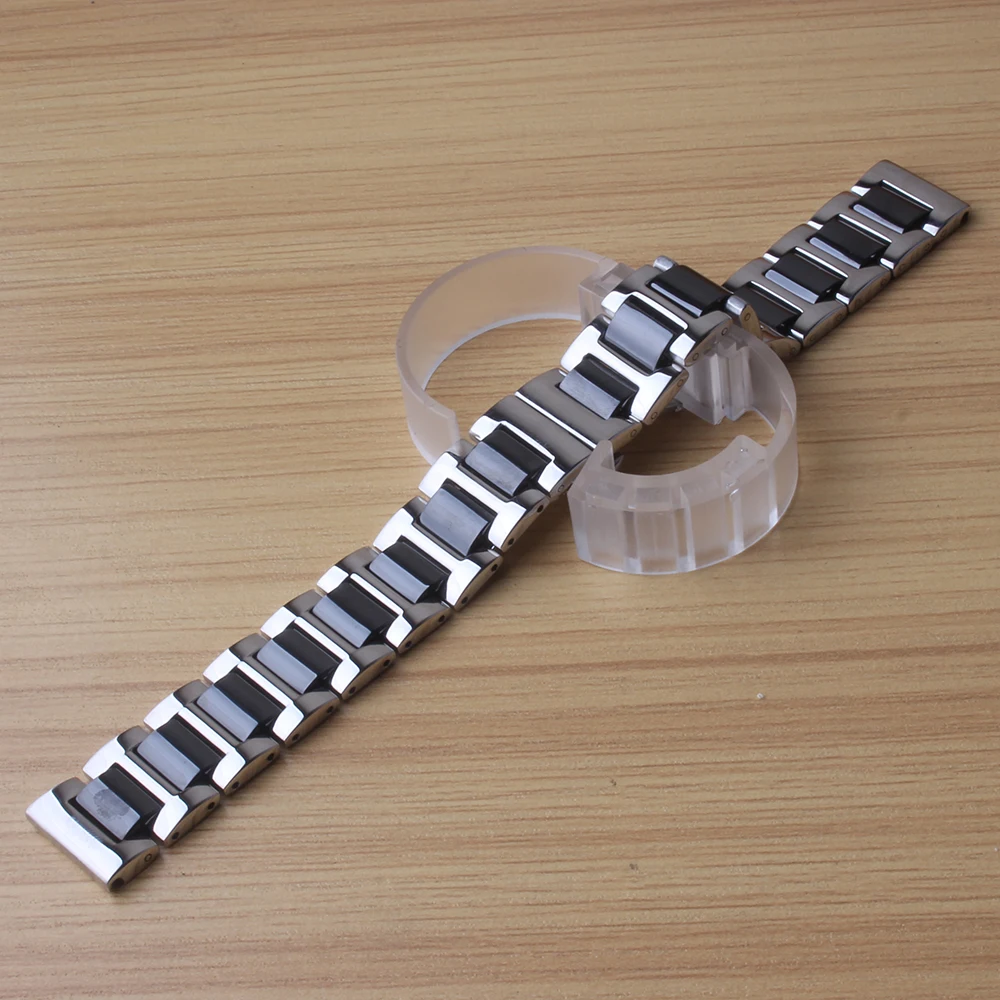 Polished Hot Watchband Solid link Ceramic and Stainless steel strap 14mm 16mm 18mm 20mm 22mm for Smart Watches silver and black
Polished Hot Watchband Solid link Ceramic and Stainless steel strap 14mm 16mm 18mm 20mm 22mm for Smart Watches silver and black
