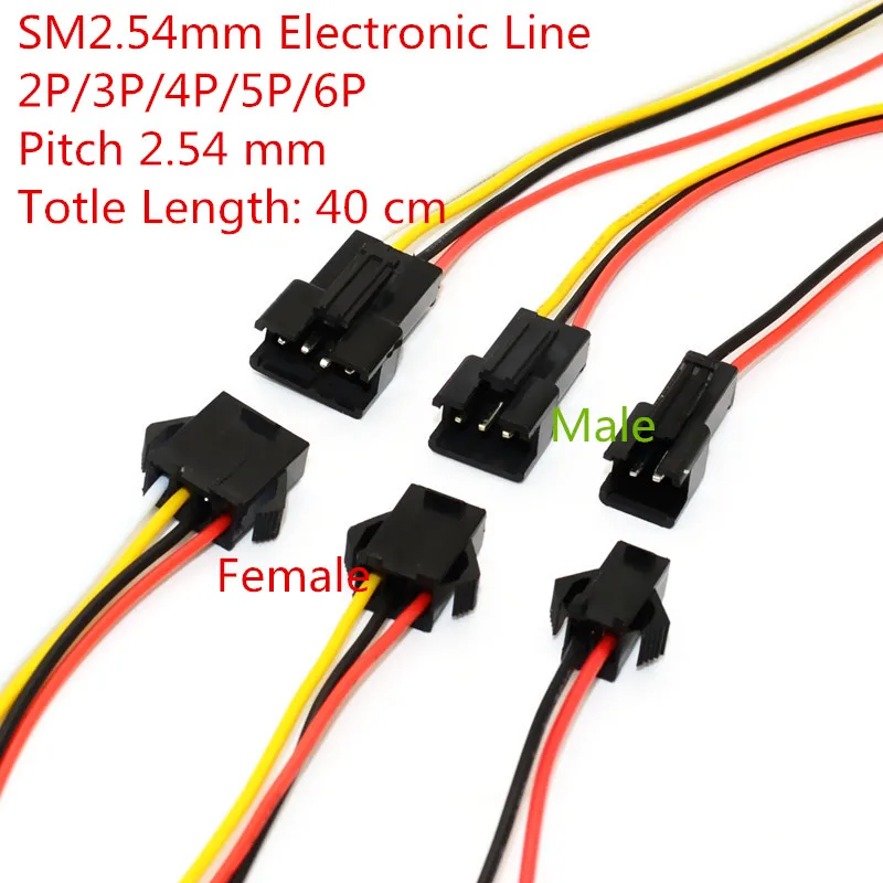 5PCS/LOT YT2076 SM2.54mm Electronic Line 2P/3P/4P/5P/6P Spacing 2.54mm Length 40cm Male plug wire+Female plug wire
5PCS/LOT YT2076 SM2.54mm Electronic Line 2P/3P/4P/5P/6P Spacing 2.54mm Length 40cm Male plug wire+Female plug wire