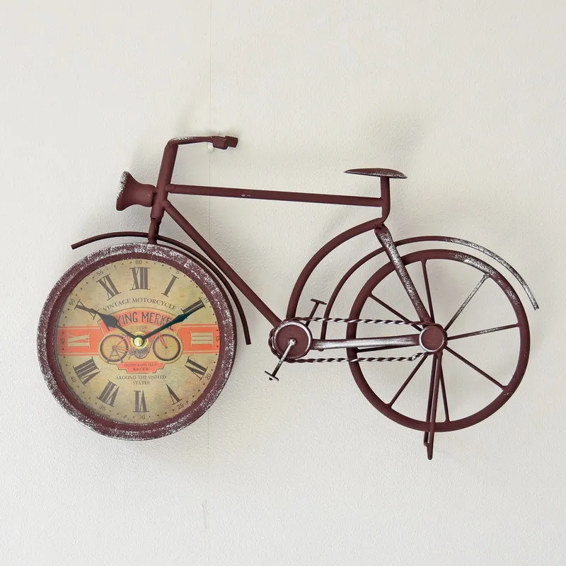 Antique Style Clocks Vintage Metal Bicycle Bike Desk Clock Home Decoration Retro Table Ornament | Дом и