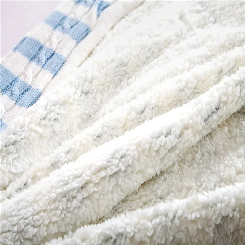Home Textile Knitted Blanket AB Side Pink Gray Cotton Polyester Throw For Adult Children Stripe Bed Cover Bedclothes 150*200cm
Home Textile Knitted Blanket AB Side Pink Gray Cotton Polyester Throw For Adult Children Stripe Bed Cover Bedclothes 150*200cm