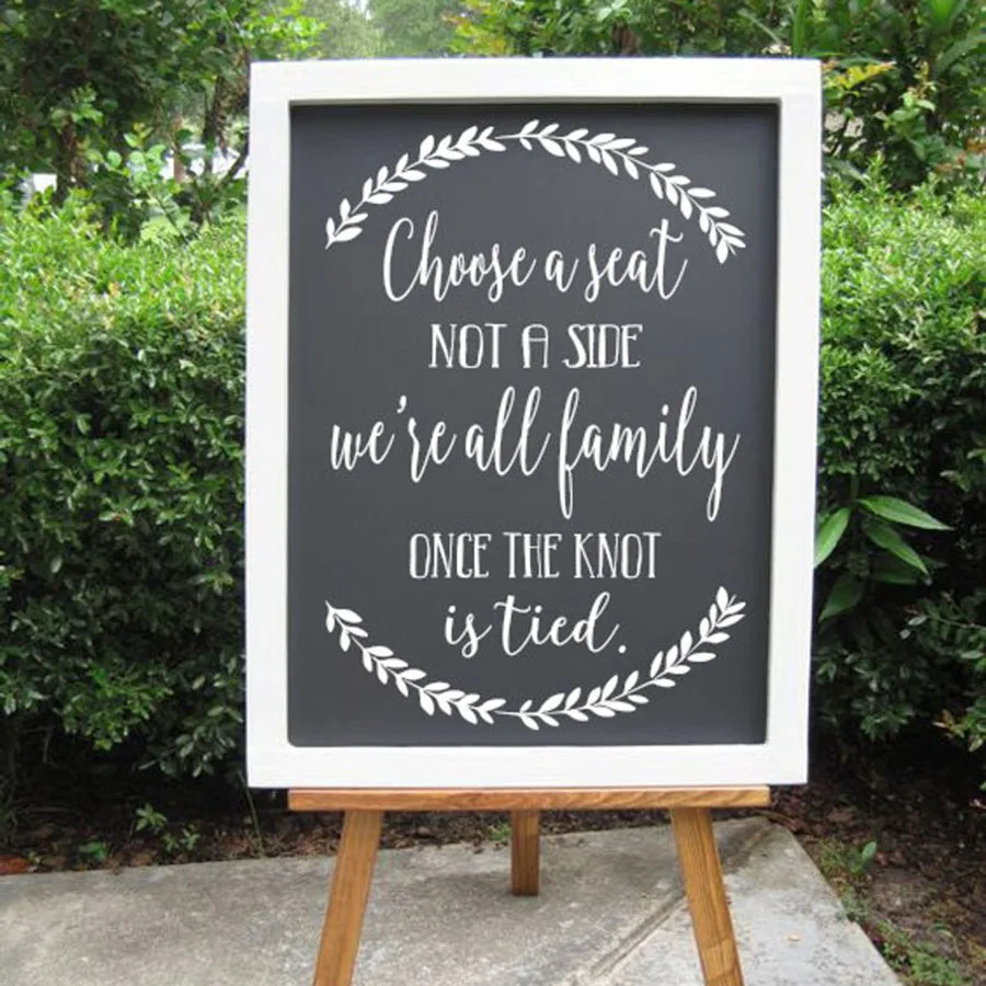 Choose a Seat Not a Side Wedding Decal Sign We're All Family Once The Knot Is Tied Wedding Welcome Reception Logo Stickers C86
Choose a Seat Not a Side Wedding Decal Sign We're All Family Once The Knot Is Tied Wedding Welcome Reception Logo Stickers C86