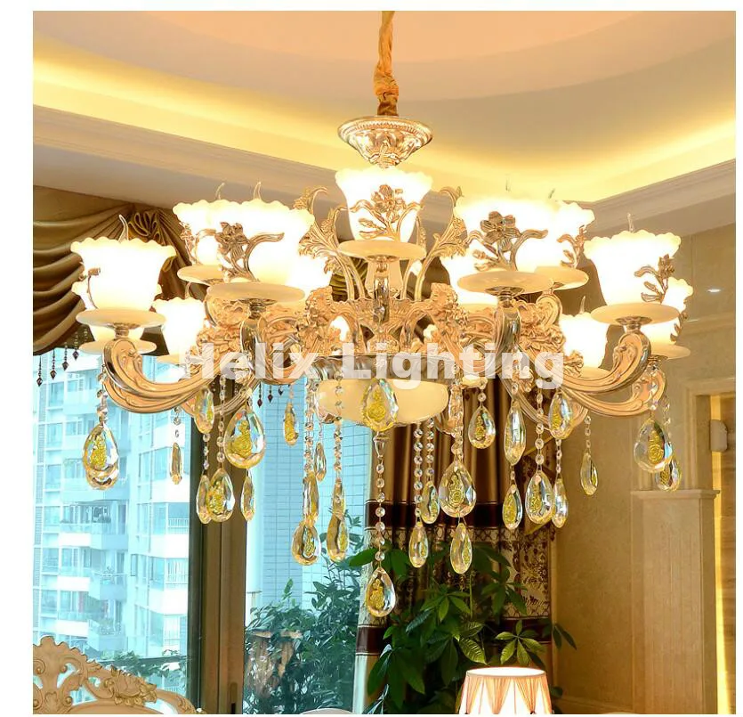 Free Shipping Gold Zinc Alloy Simulated Jade LED Crystal Chandeliers Lighting Fixtures With 6L/8L/10L/12L/15L For Home Lighting
Free Shipping Gold Zinc Alloy Simulated Jade LED Crystal Chandeliers Lighting Fixtures With 6L/8L/10L/12L/15L For Home Lighting