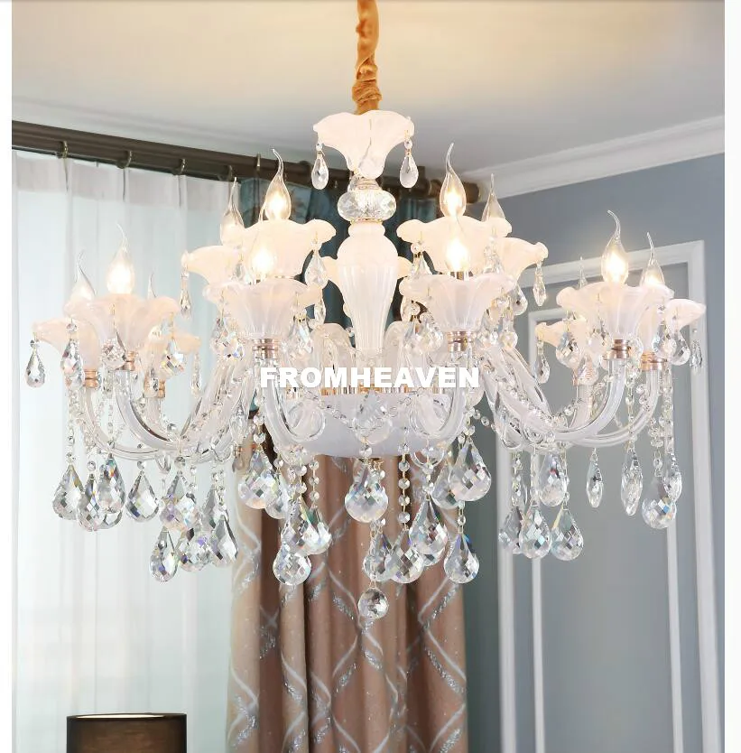 Free Shipping Pure White Crystal Chandelier Pendant lustres de cristal Decoration Tiffany LED Pendants and Chandeliers Lighting
Free Shipping Pure White Crystal Chandelier Pendant lustres de cristal Decoration Tiffany LED Pendants and Chandeliers Lighting