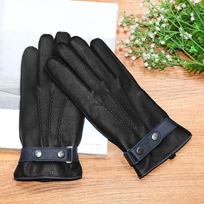 Genuine Leather Gloves Male Handsome Full Outer Seam Deerskin Gloves Plus Velvet Thicken Driving Man Business Gifts DQ9117
Genuine Leather Gloves Male Handsome Full Outer Seam Deerskin Gloves Plus Velvet Thicken Driving Man Business Gifts DQ9117