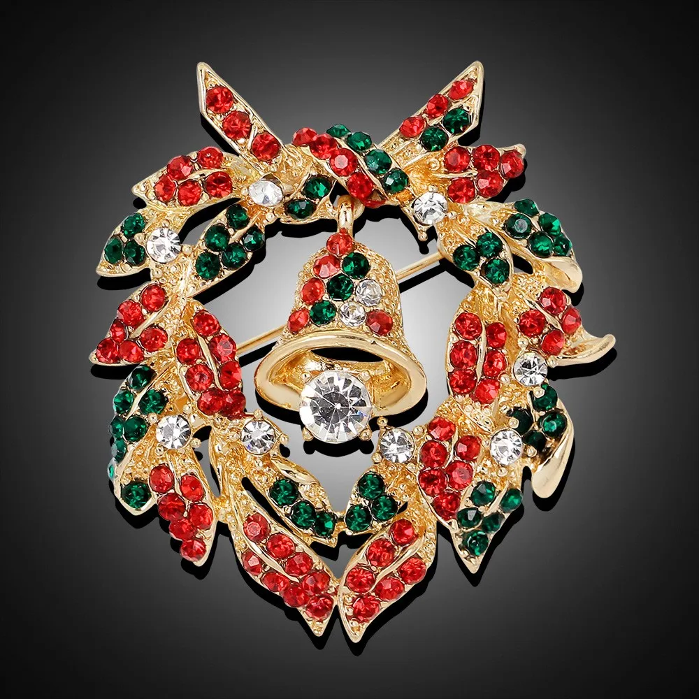JUJIE Christmas Brooches For Women Multicolor Crystal Garland Gold Color Bells Brooch Pins Dress Fashion Jewelry Girl Gifts
JUJIE Christmas Brooches For Women Multicolor Crystal Garland Gold Color Bells Brooch Pins Dress Fashion Jewelry Girl Gifts