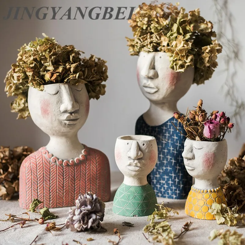 Portrait Decorative Resin Art Sculpture Craft Desktop Flower Pot Vase Urn Home Decor Gift for Garden Decoration Children Gift
Portrait Decorative Resin Art Sculpture Craft Desktop Flower Pot Vase Urn Home Decor Gift for Garden Decoration Children Gift