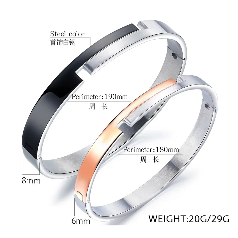 Titanium steel bracelet, rose gold zircon bangles, simple oval lovers bracelet,couples, fashion jewelry wholesale
Titanium steel bracelet, rose gold zircon bangles, simple oval lovers bracelet,couples, fashion jewelry wholesale