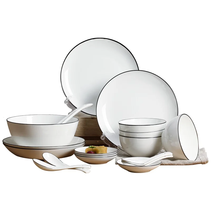 18pieces Japanese creative bone china tableware bowl dishes set home European simple combination of ceramic dish
18pieces Japanese creative bone china tableware bowl dishes set home European simple combination of ceramic dish