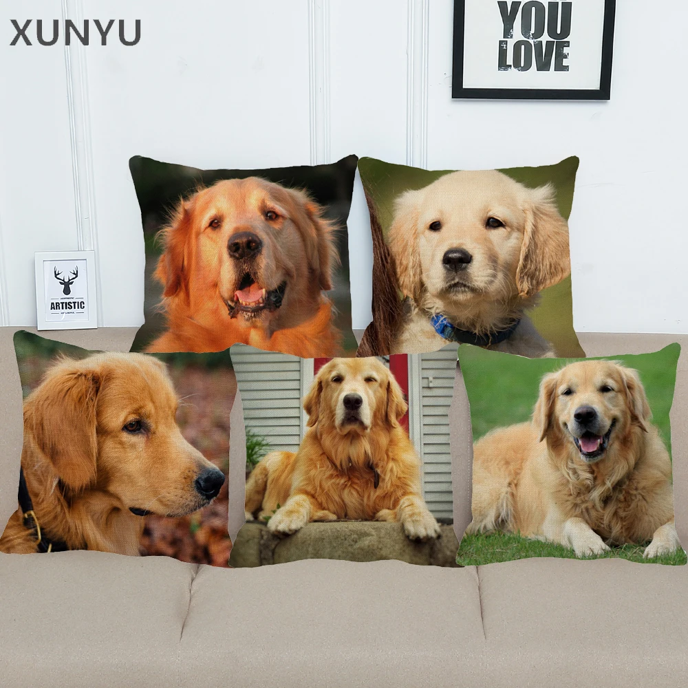 XUNYU Cute Golden Retriever Linen Pillowcase Home Sofa Square Pillow Cover Dog Pattern Decorative Cushion Cover 45X45cm AC004
XUNYU Cute Golden Retriever Linen Pillowcase Home Sofa Square Pillow Cover Dog Pattern Decorative Cushion Cover 45X45cm AC004