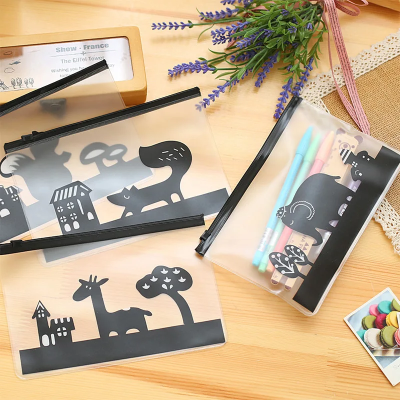 1PC cute student pencil bag creative cartoon animal translucent frosted file bag School stationery pencil bags supply
1PC cute student pencil bag creative cartoon animal translucent frosted file bag School stationery pencil bags supply