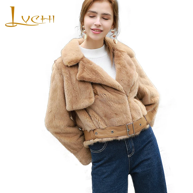 LVCHI Winter 2019 Imported Mink Women's Natural Real 5 Color Fur Mink Coat Adjustable Waist Turn-Down Collar Short Mink Coats
LVCHI Winter 2019 Imported Mink Women's Natural Real 5 Color Fur Mink Coat Adjustable Waist Turn-Down Collar Short Mink Coats