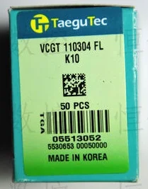 Карбид Taegutec VCGT110304FL K10, VCGT 110304 FL K10 для обработки алюминия, Корея
Карбид Taegutec VCGT110304FL K10, VCGT 110304 FL K10 для обработки алюминия, Корея