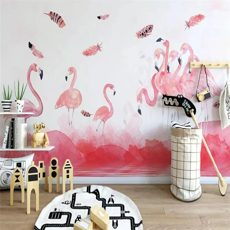Decorative wallpaper Modern minimalist hand-painted flamingo feather wallpaper northern European style background wall cloth
Decorative wallpaper Modern minimalist hand-painted flamingo feather wallpaper northern European style background wall cloth