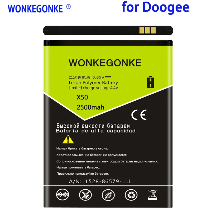 WONKEGONKE 2500mah For Doogee BAT18702000 battery X50 Battery High quality mobile phone battery with tracking number
WONKEGONKE 2500mah For Doogee BAT18702000 battery X50 Battery High quality mobile phone battery with tracking number